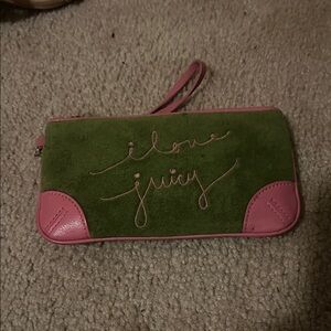 Juicy Couture Green and Pink Wristlet